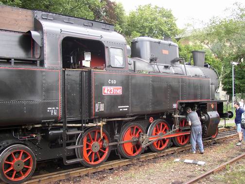 Parní lokomotiva z železničního muzea Jaroměř